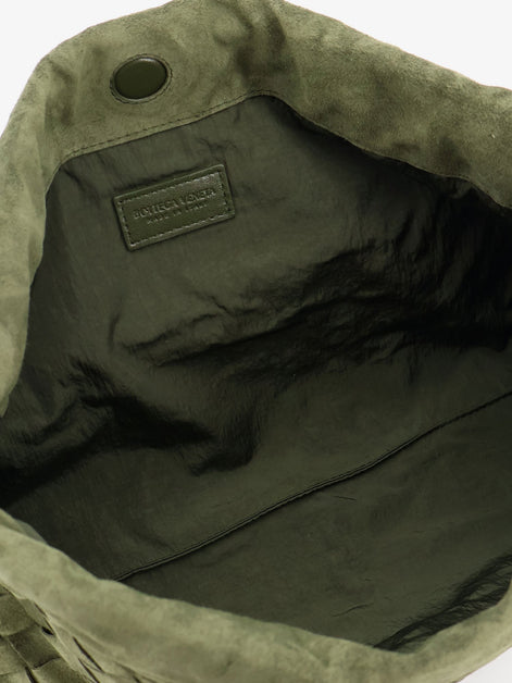 Suede Giorno shoulder bag with Intrecciato pattern