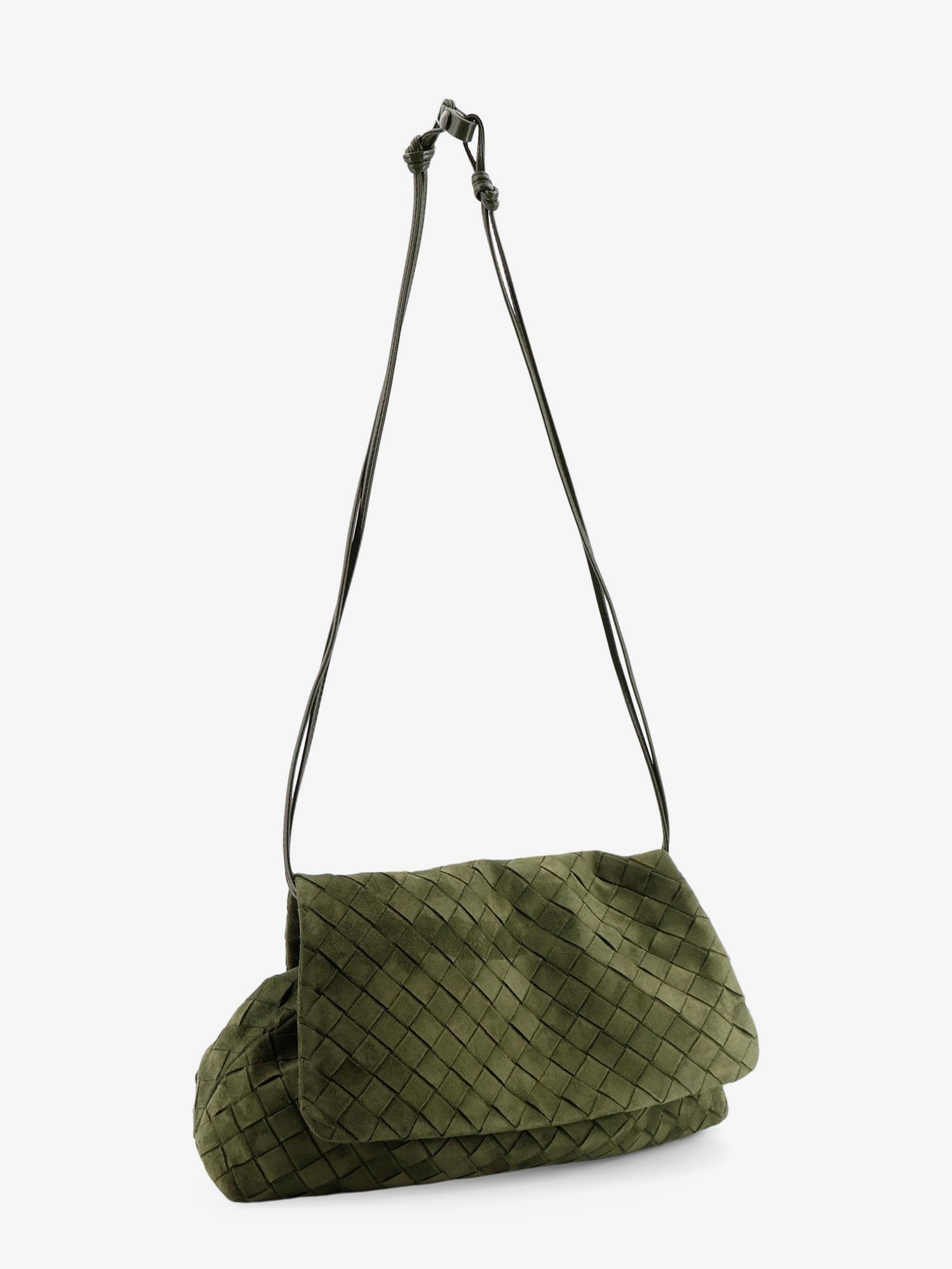 Suede Giorno shoulder bag with Intrecciato pattern