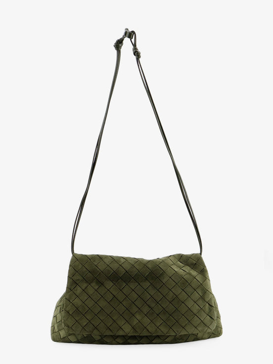 Suede Giorno shoulder bag with Intrecciato pattern