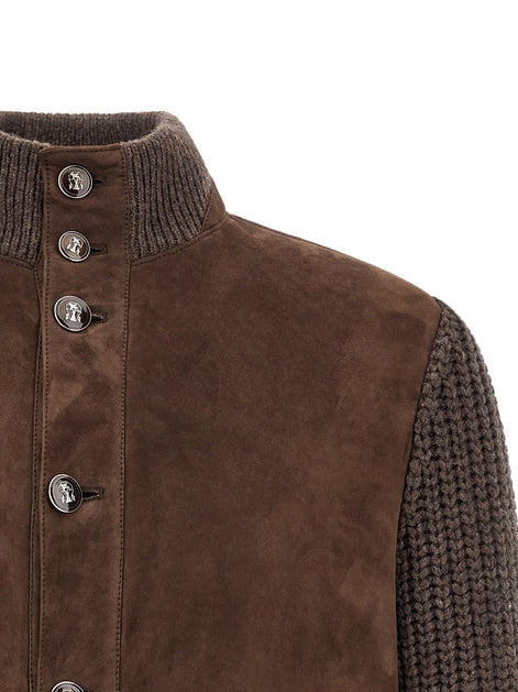 Suede insert jacket