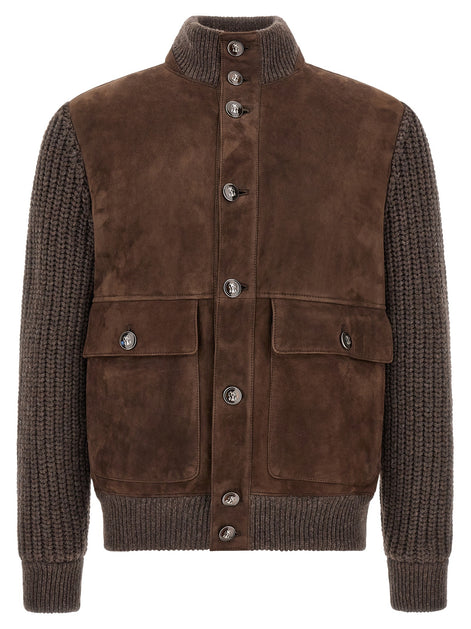 Suede insert jacket