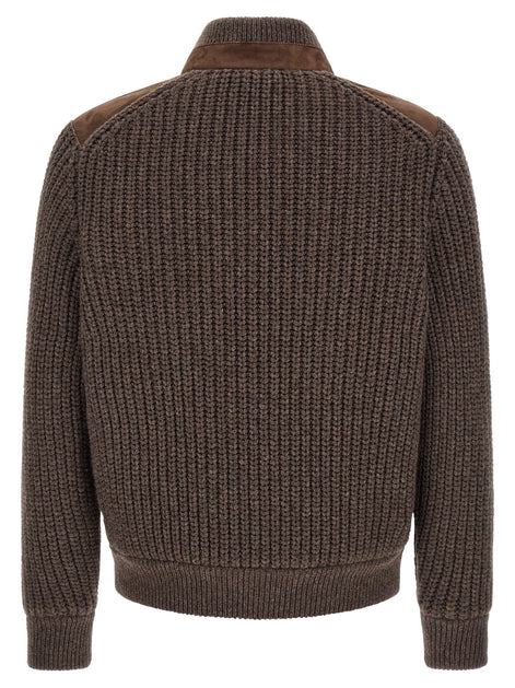 Suede insert jacket