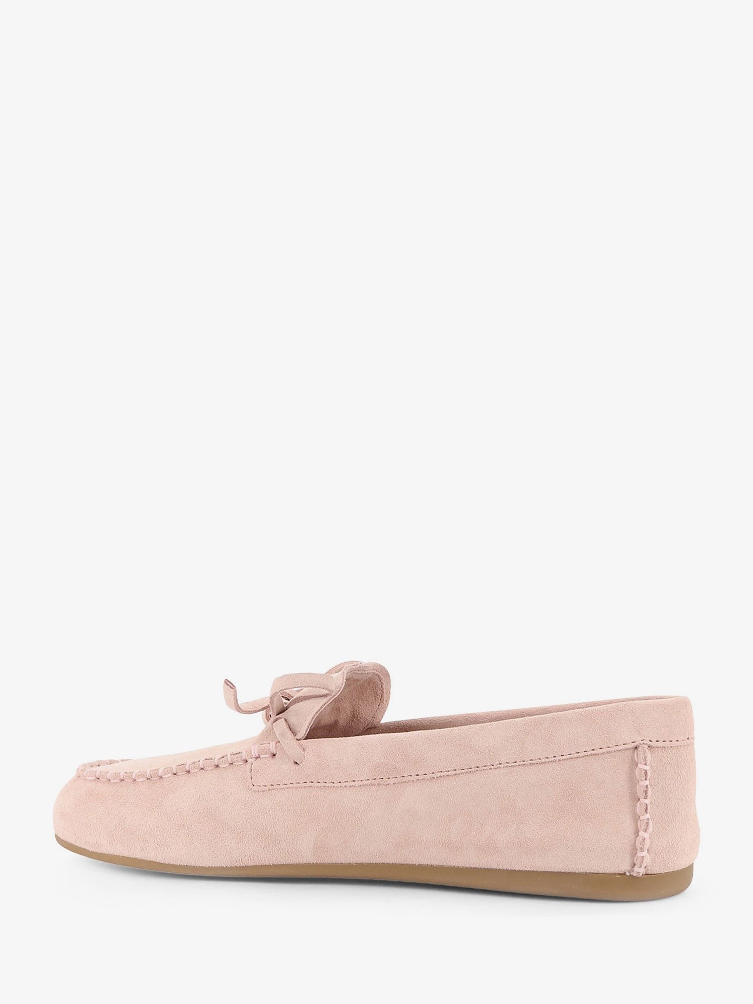 Suede loafer with frontal logo