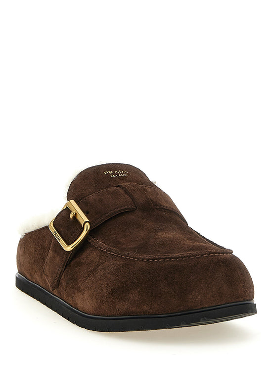 PRADA Suede sabots