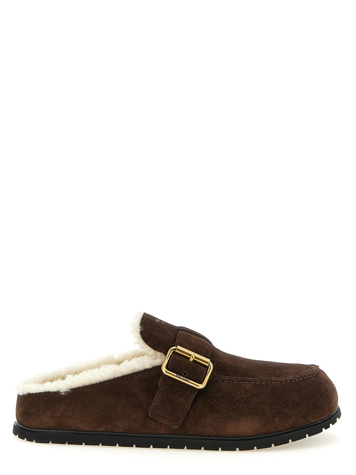 Suede sabots