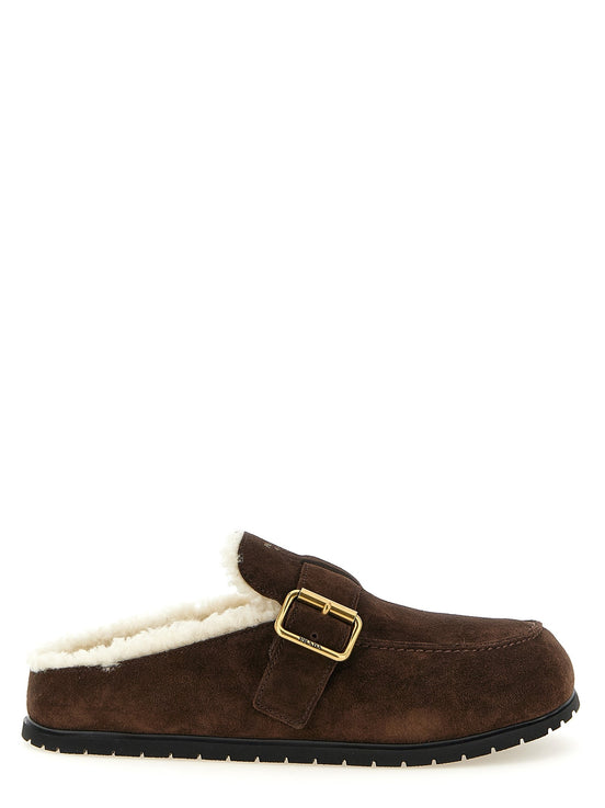 Suede sabots