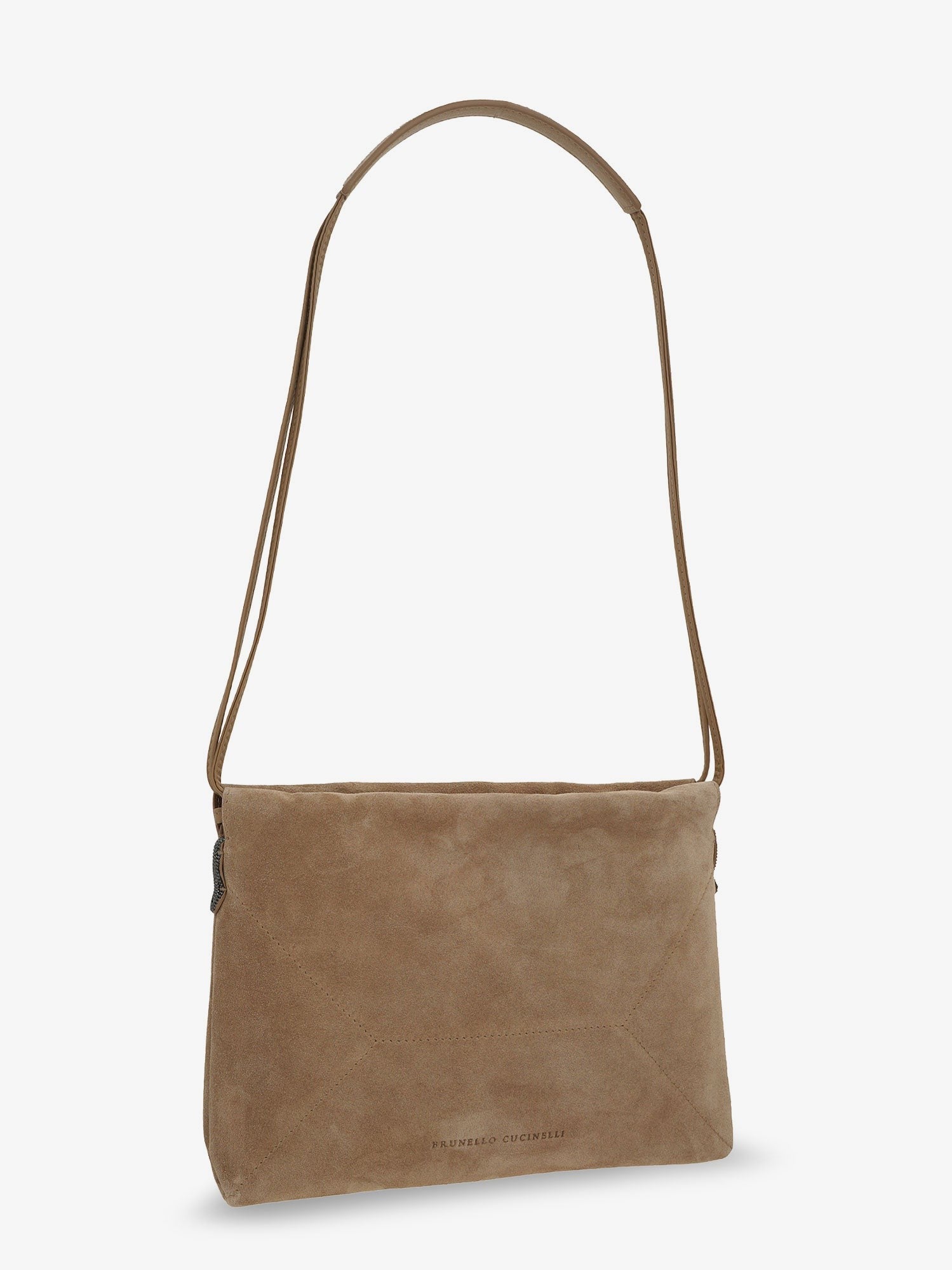 Brunello Cucinelli Suede shoulder bag with logo on the front