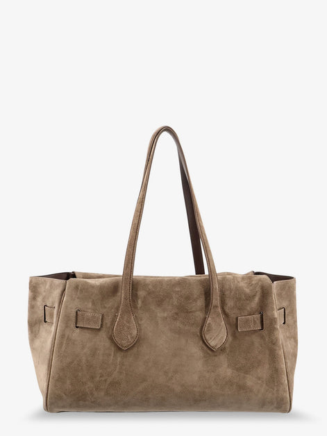 Suede shoulder bag with logo padlock detail