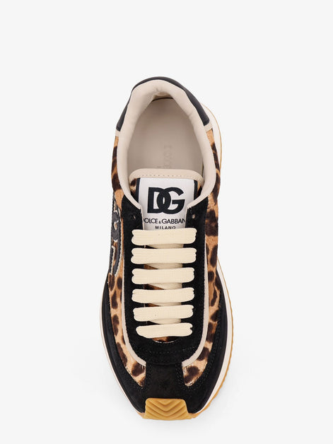 Suede sneakers with animal print