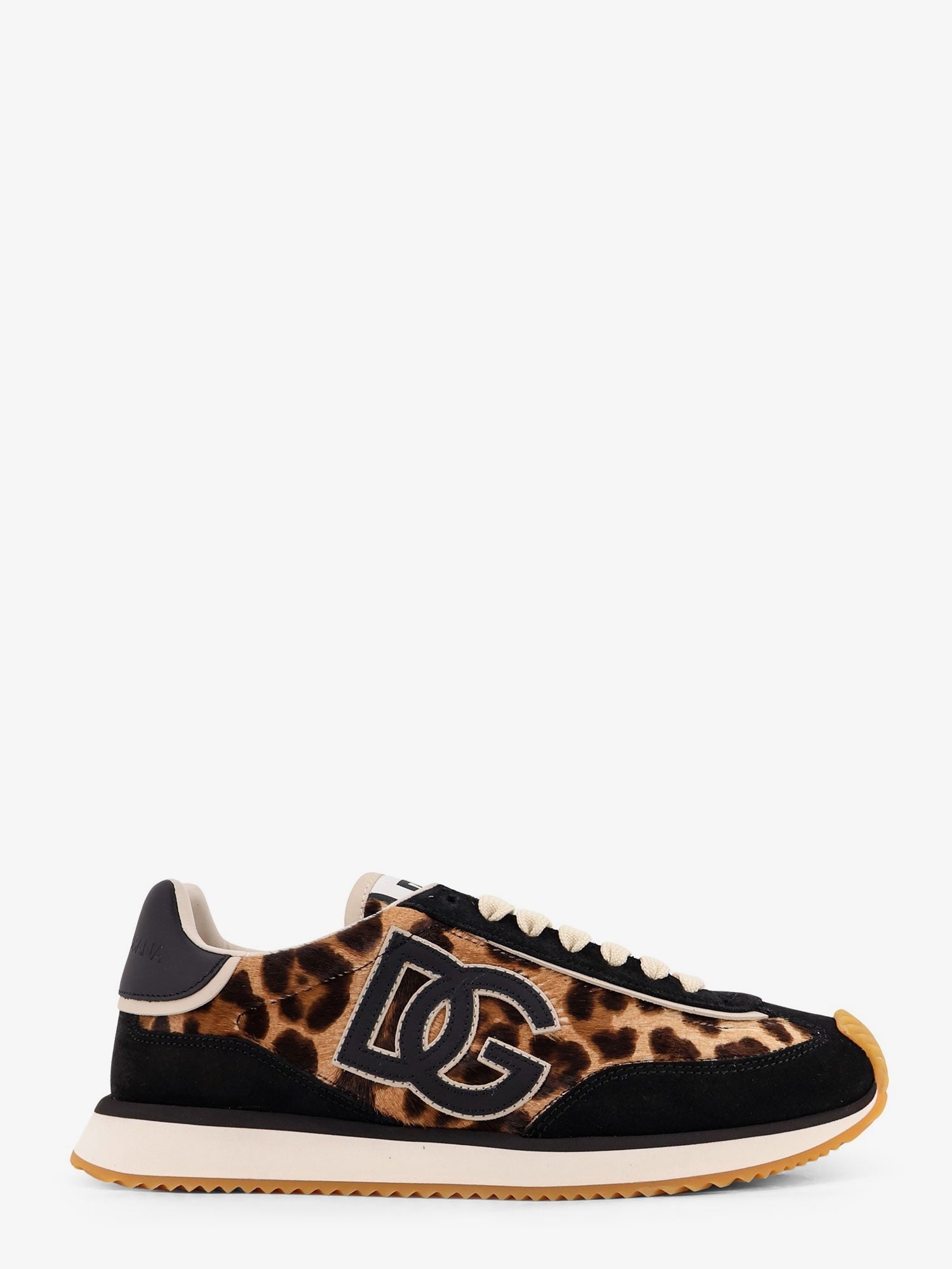 Suede sneakers with animal print
