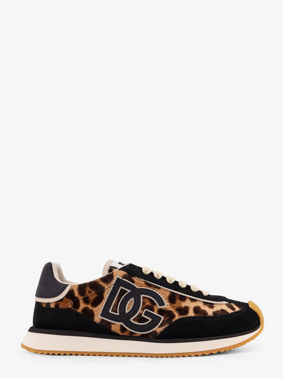 Suede sneakers with animal print