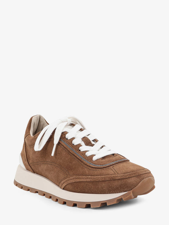 Suede sneakers with Monili embellishment