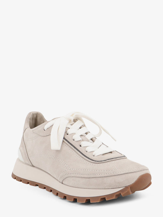 Suede sneakers with Monili embellishment