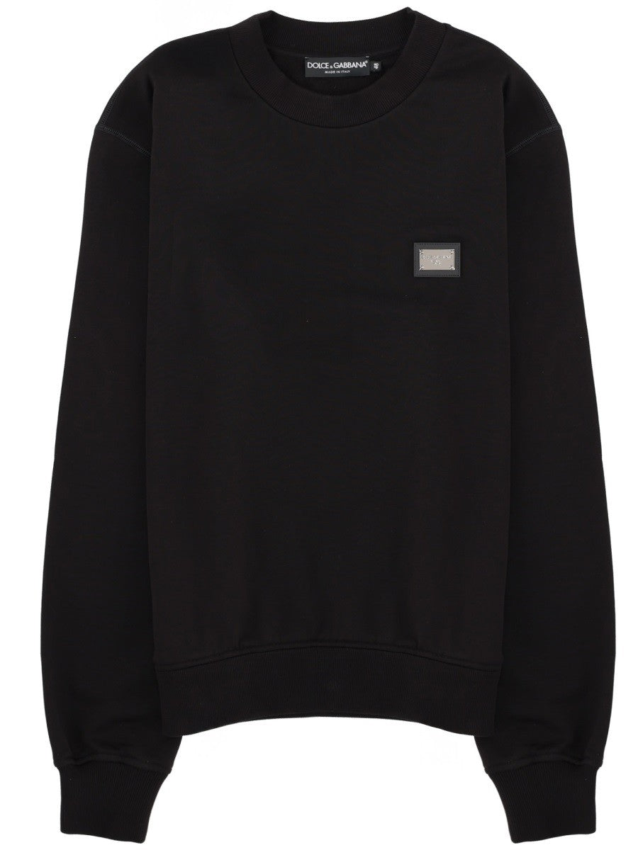 SWEATSHIRT WITH LOGO PATCH