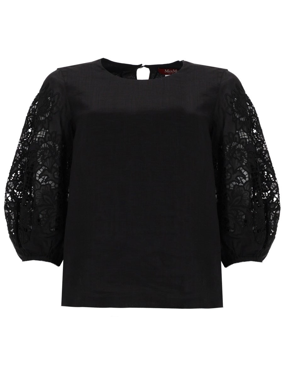 T-SHIRT CON MANICHE IN PIZZO