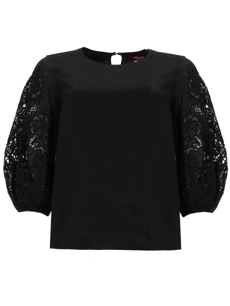 T-SHIRT CON MANICHE IN PIZZO