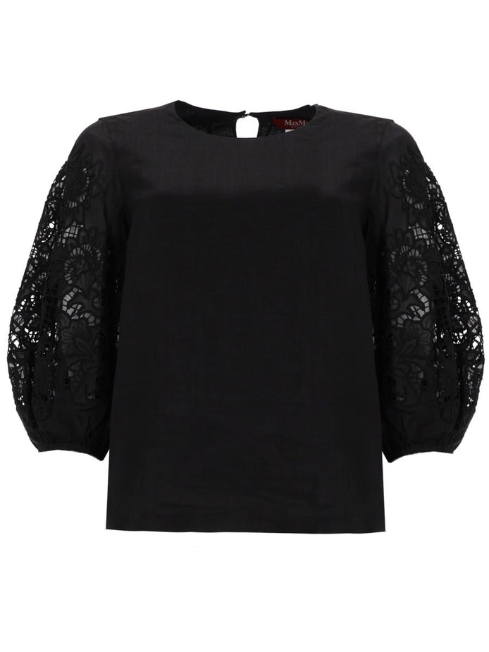 T-SHIRT CON MANICHE IN PIZZO
