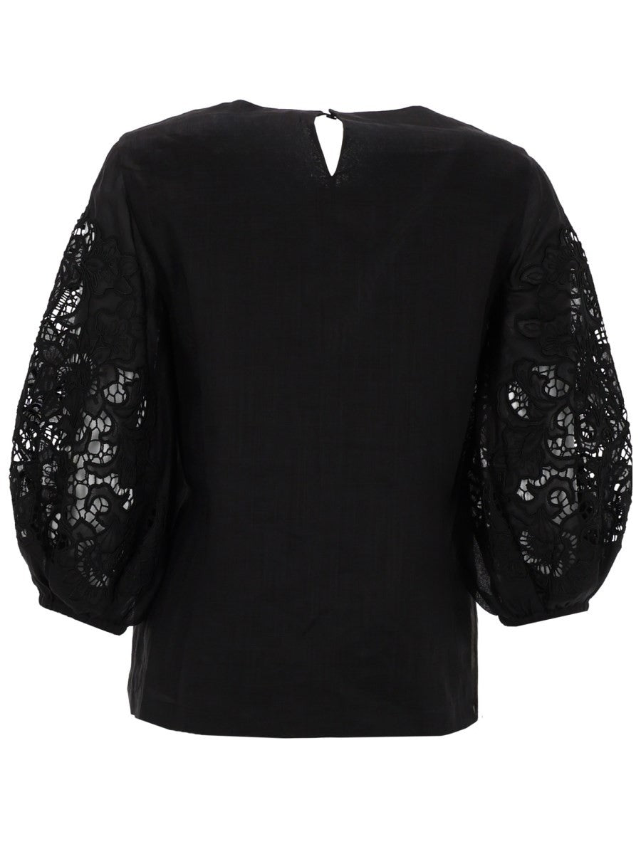 Max Mara T-SHIRT CON MANICHE IN PIZZO