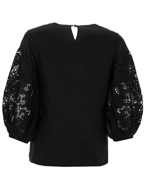 Max Mara T-SHIRT CON MANICHE IN PIZZO
