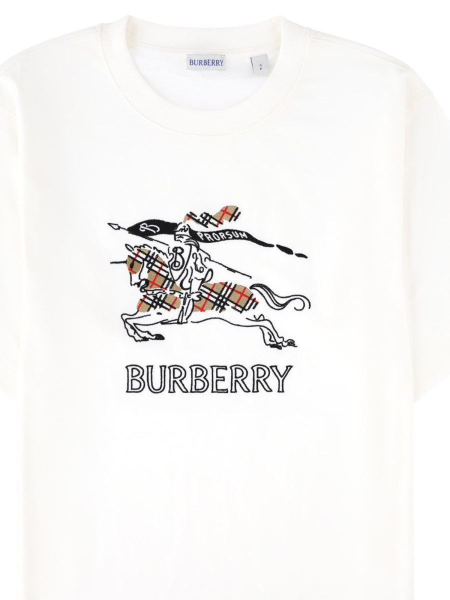 Burberry T-shirt in cotone con Knight Check