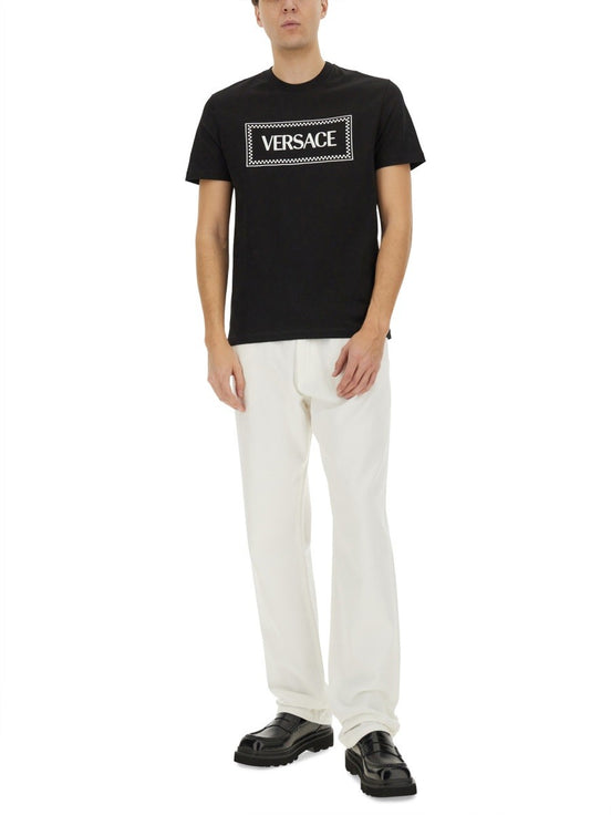 T-SHIRT WITH '90S VINTAGE EMBROIDERED LOGO