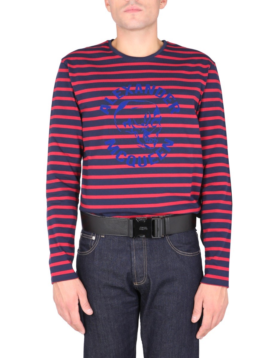 T-SHIRT WITH FLOCKED LOGO