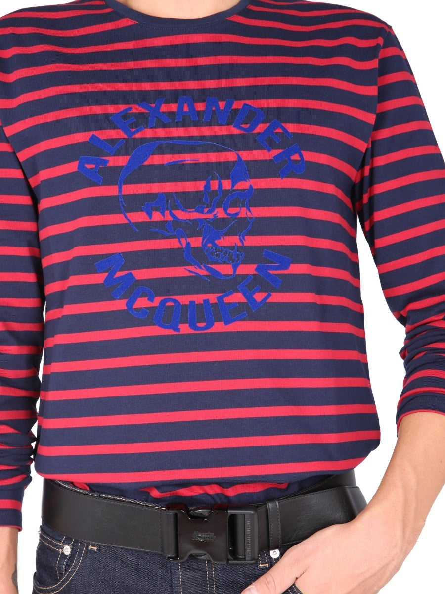 T-SHIRT WITH FLOCKED LOGO