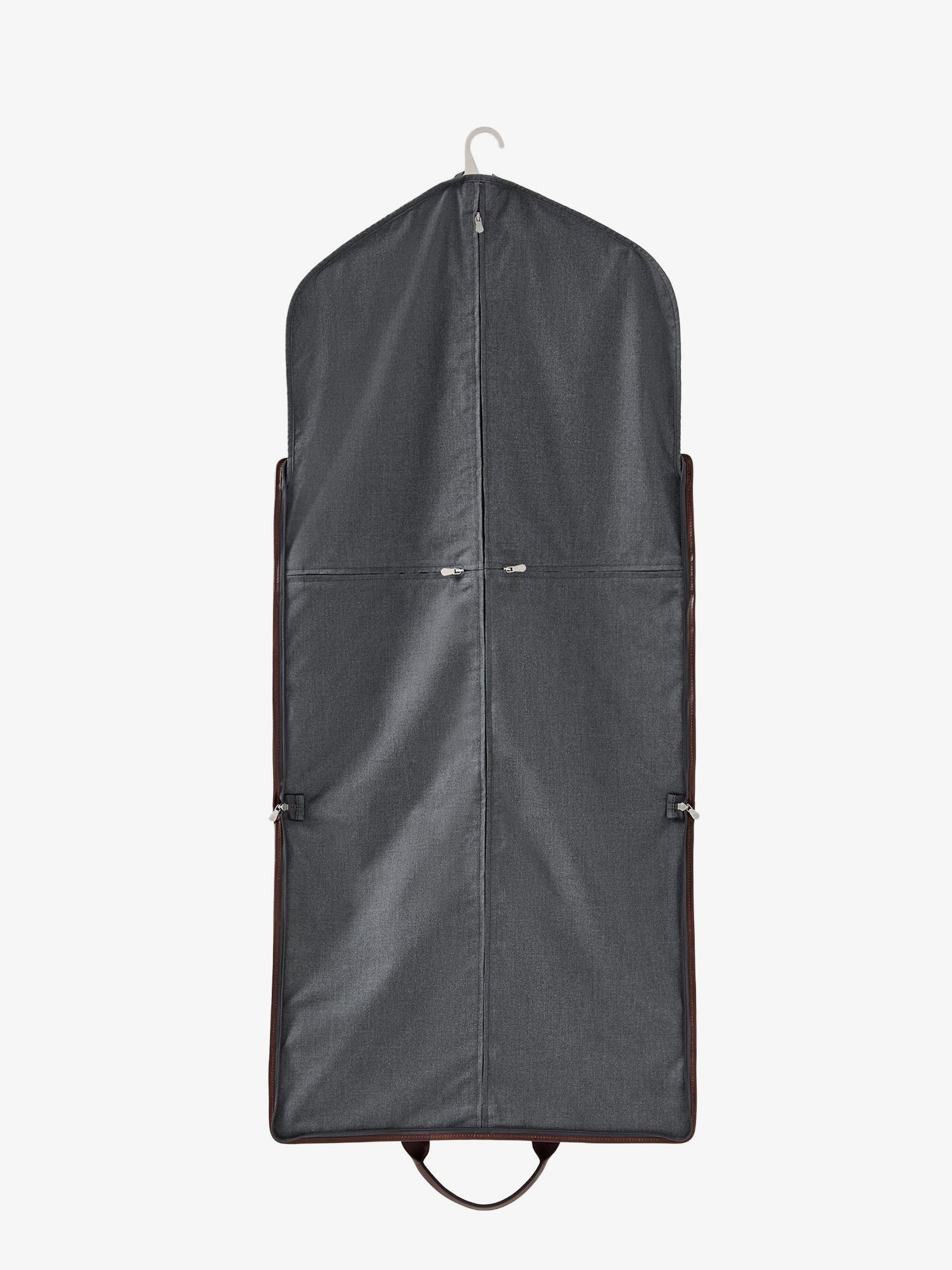 Technical fabric and leather garment bag