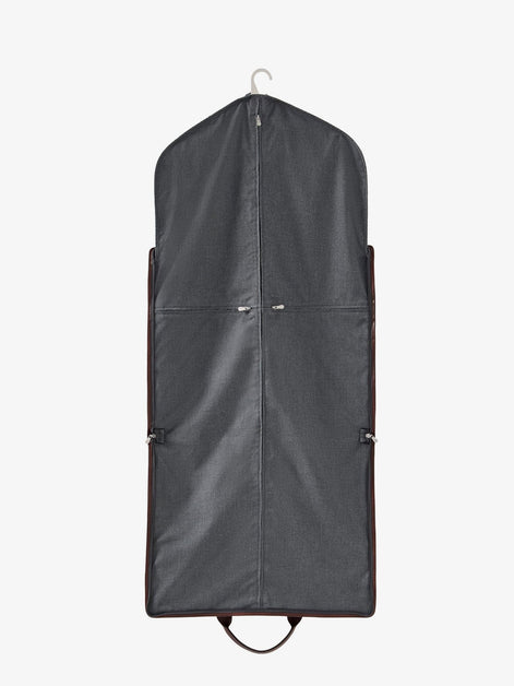 Technical fabric and leather garment bag