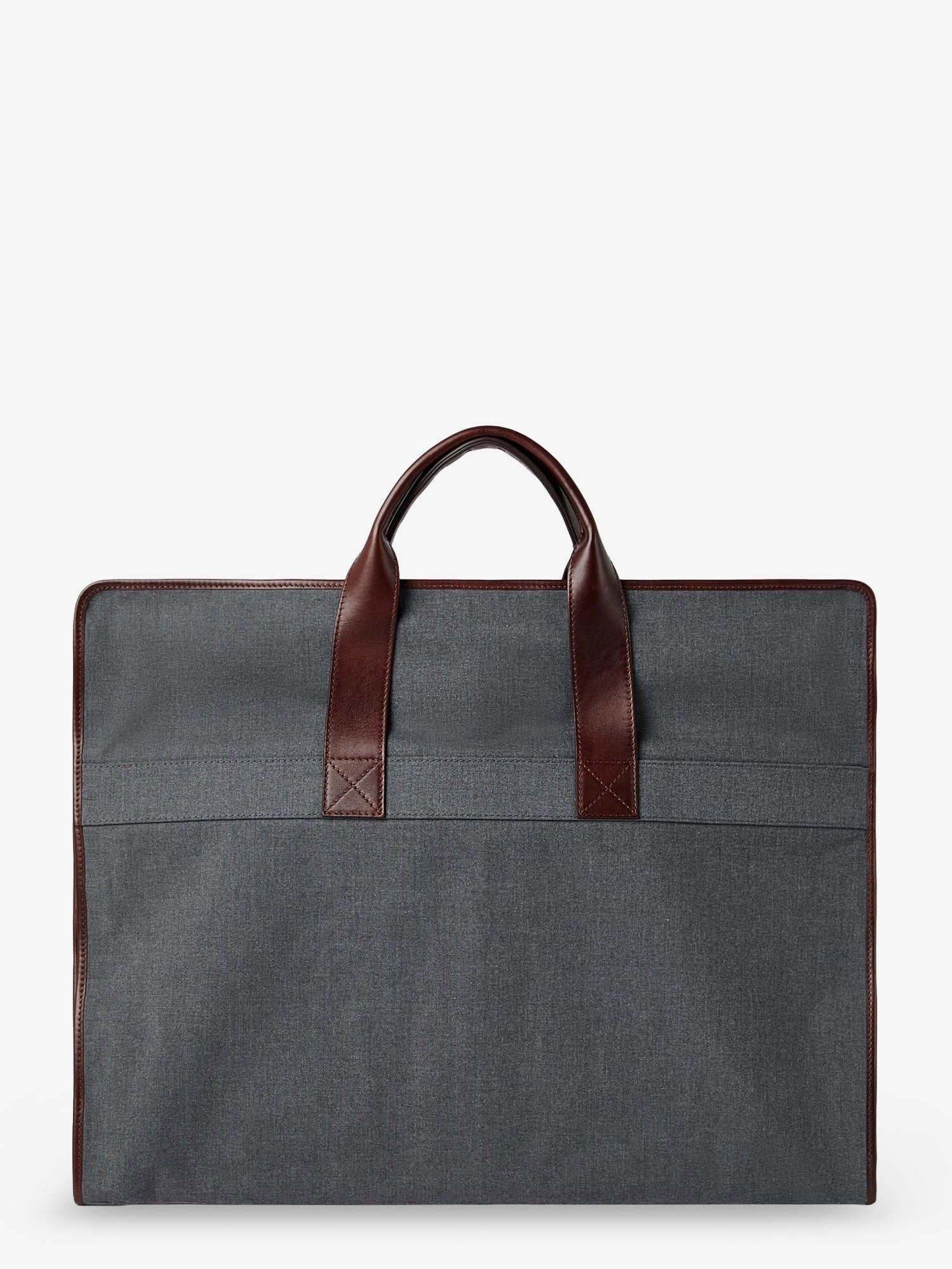Technical fabric and leather garment bag