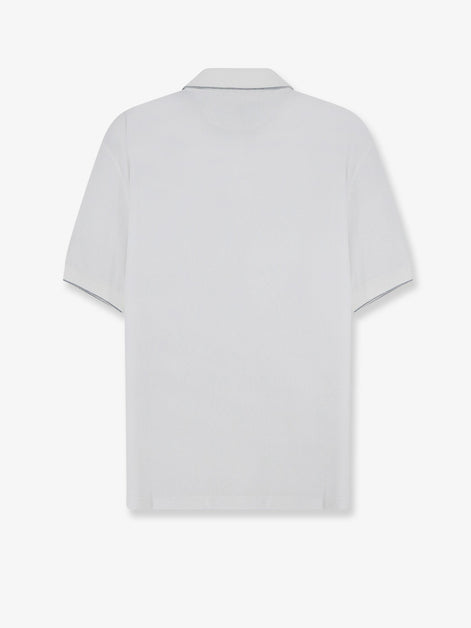 Brunello Cucinelli Technical fabric polo shirt with embroidered logo on the front