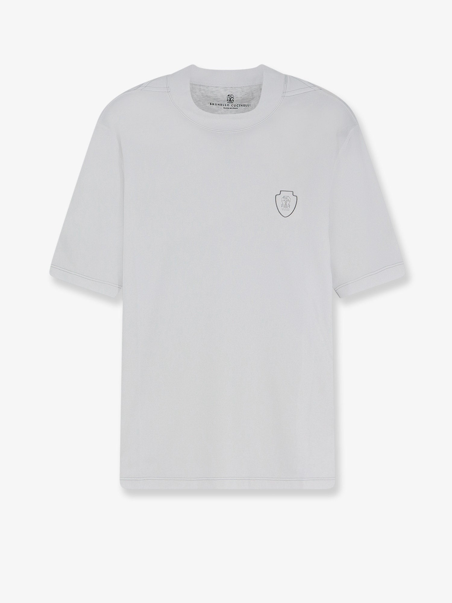 Technical fabric T-shirt with front logo patch