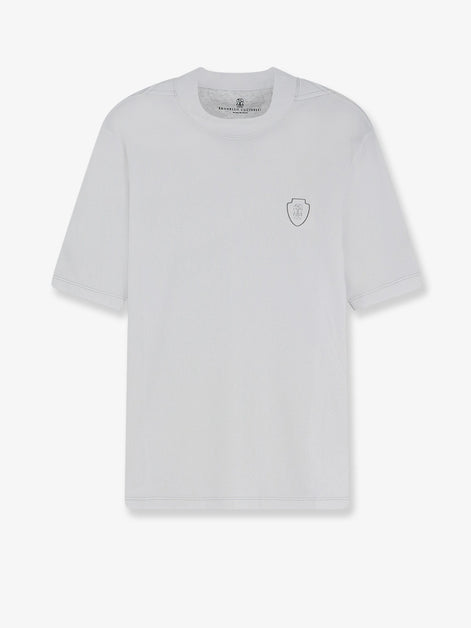 Technical fabric T-shirt with front logo patch