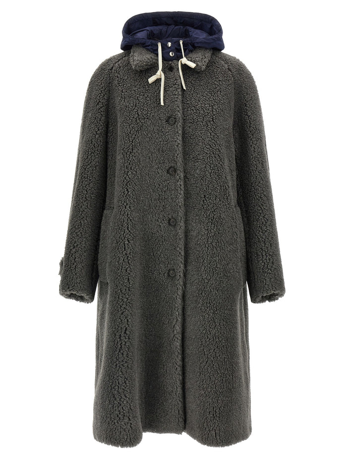 Teddy Nylon Hooded Coat