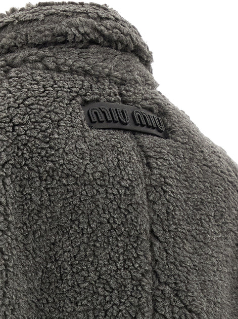 Miu Miu Teddy Nylon Hooded Coat