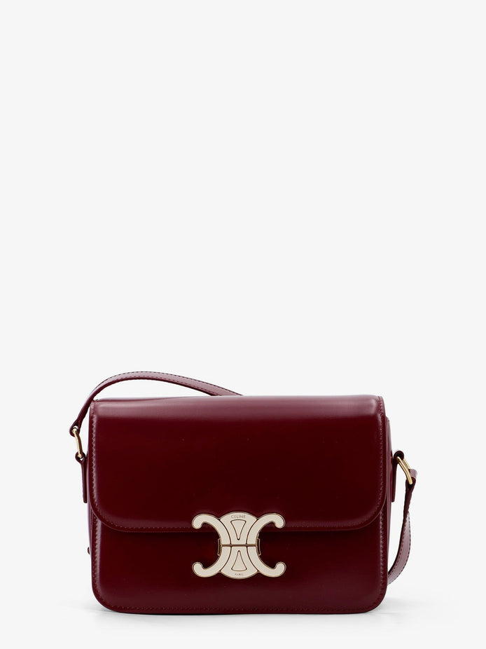 Teen Triomphe leather crossbody bag with enameled Triomphe logo