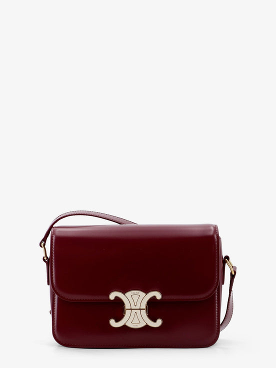 Teen Triomphe leather crossbody bag with enameled Triomphe logo