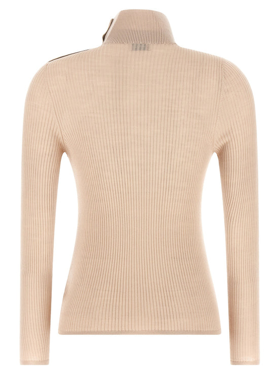 Textured wool turtleneck sweater