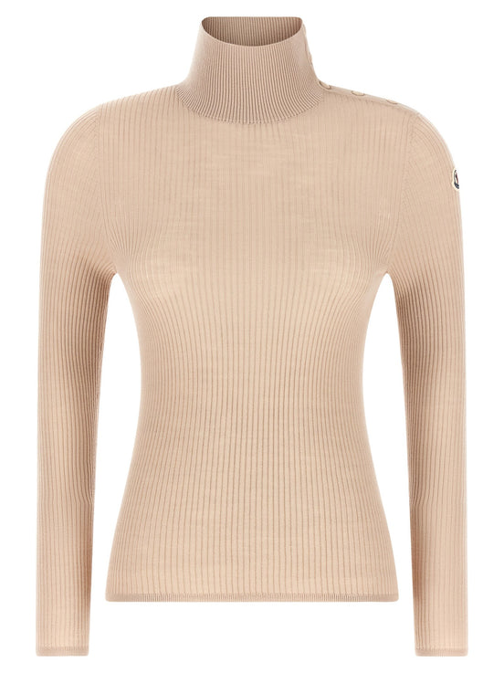 Textured wool turtleneck sweater