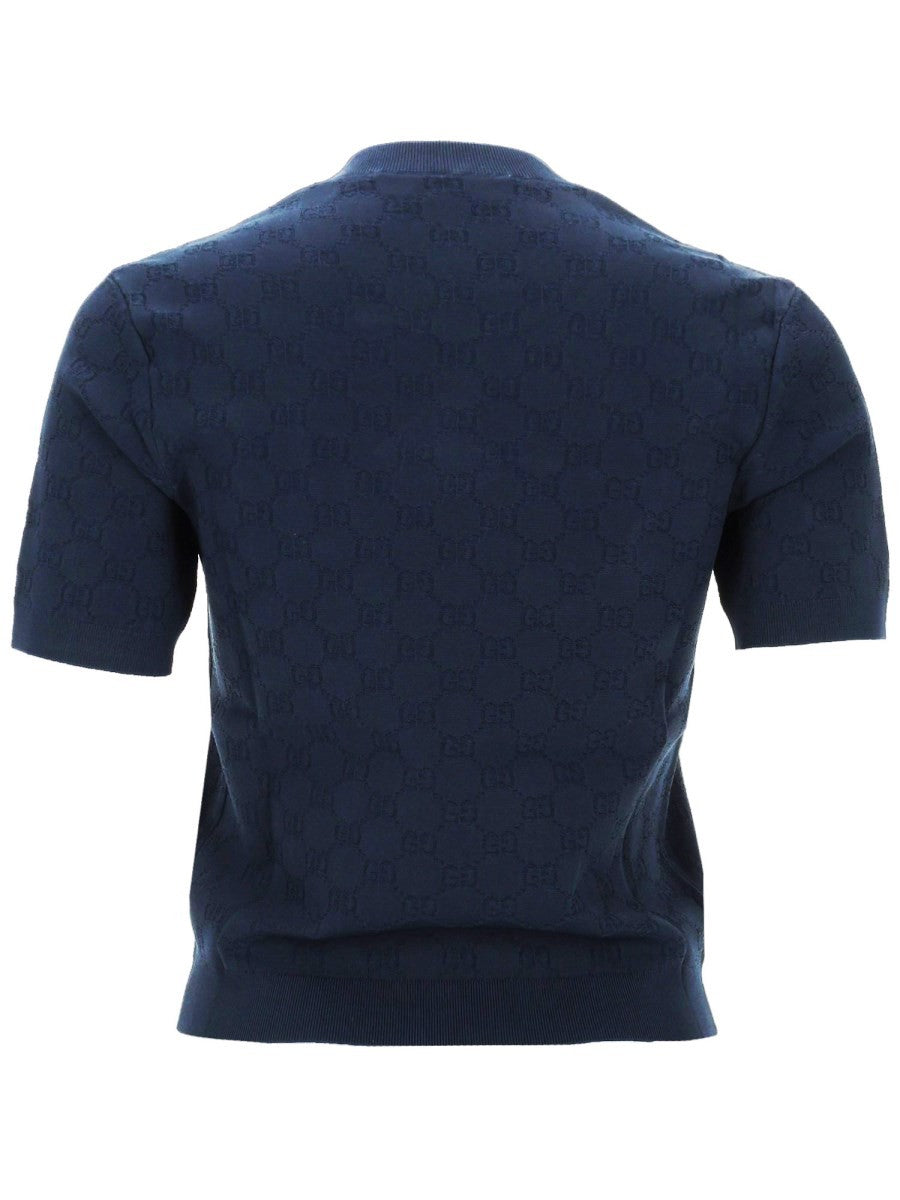 Gucci TOP IN VISCOSA JACQUARD GG