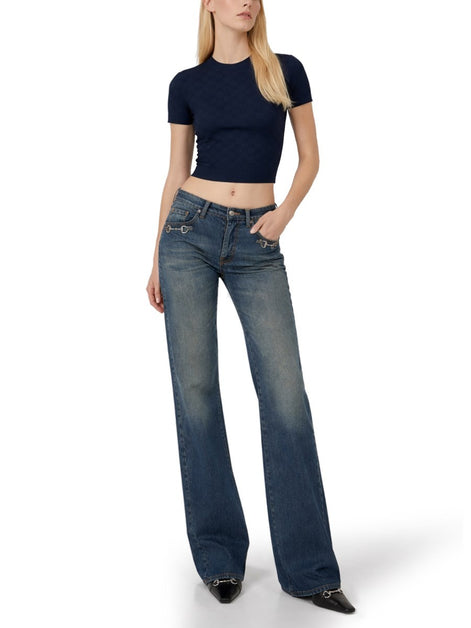 Gucci TOP IN VISCOSA JACQUARD GG