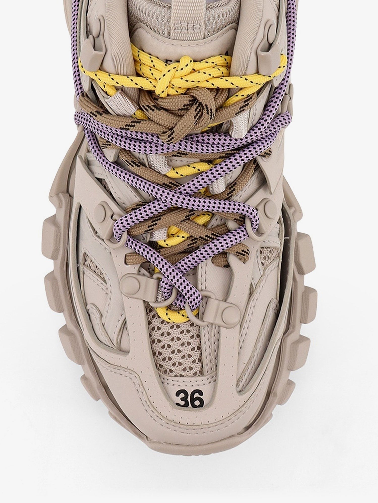 Track mesh sneakers with colored laces detail