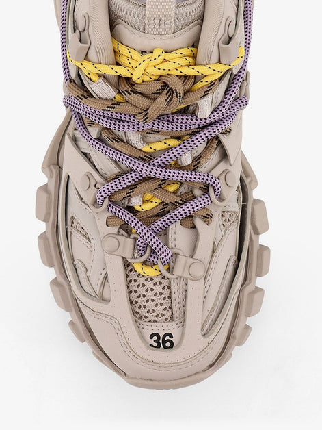Track mesh sneakers with colored laces detail