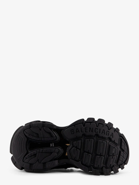 Track mesh sneakers with double laces