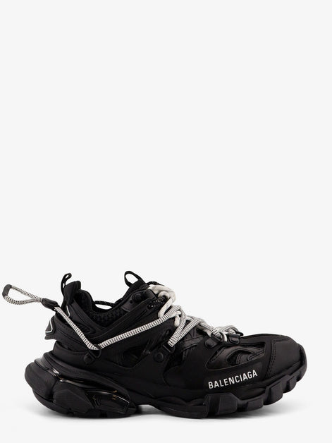 Track mesh sneakers with double laces
