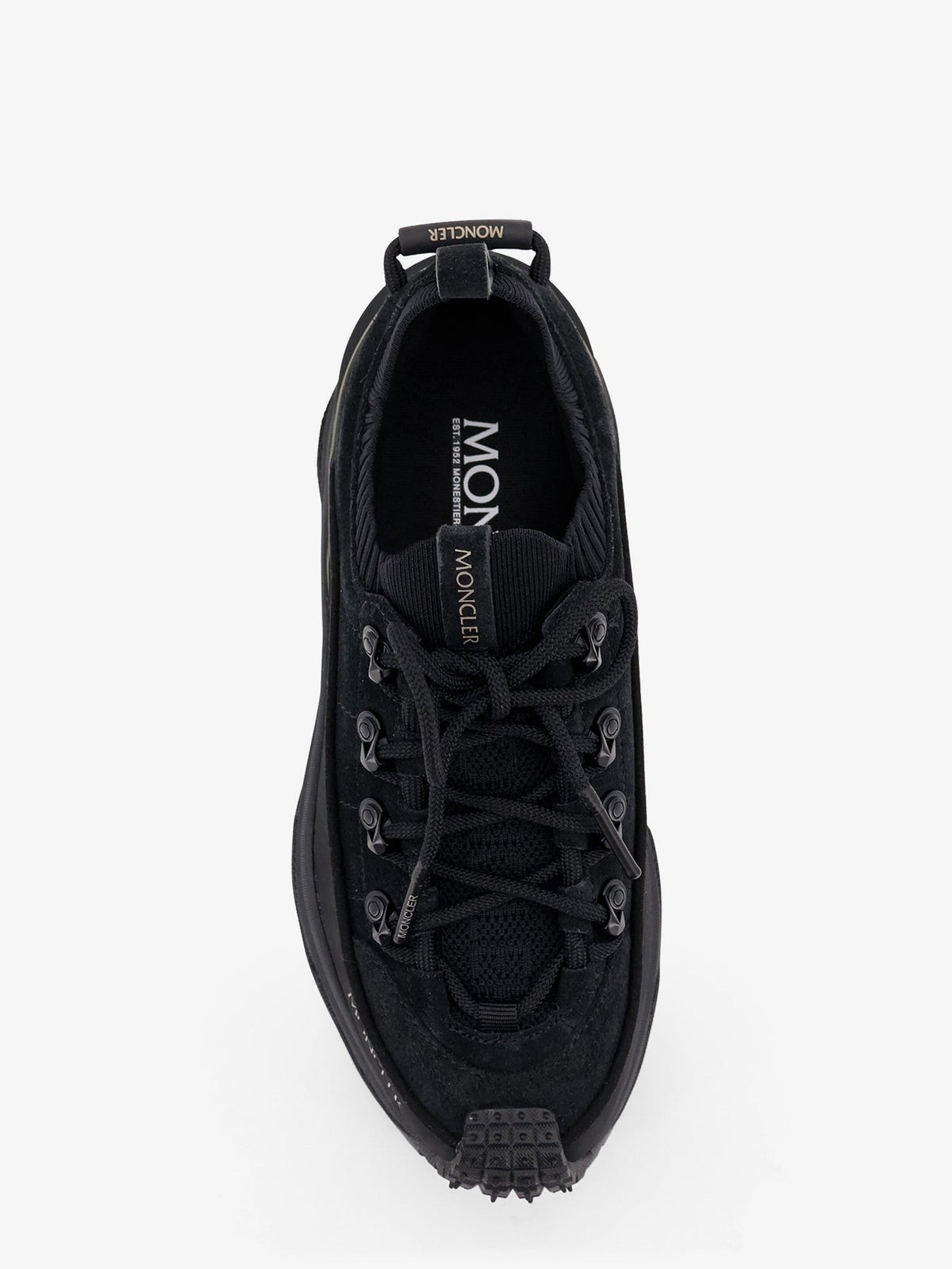 Moncler Trailgrip Lite3 nubuck and suede sneakers with side lettering logo