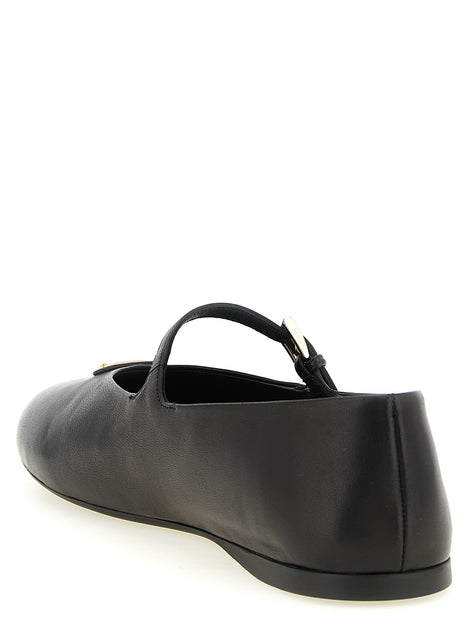 Triangle logo nappa ballet flats