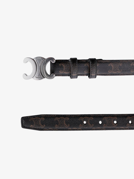 Celine Triomphe coated canvas belt