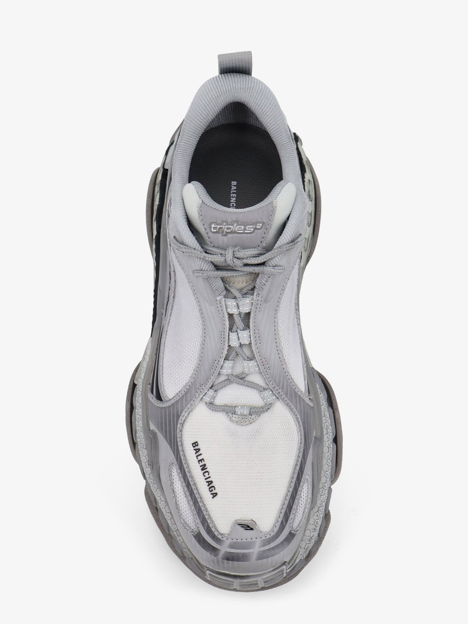 Triple S.2 Gradient mesh and nylon insert sneakers with used effect