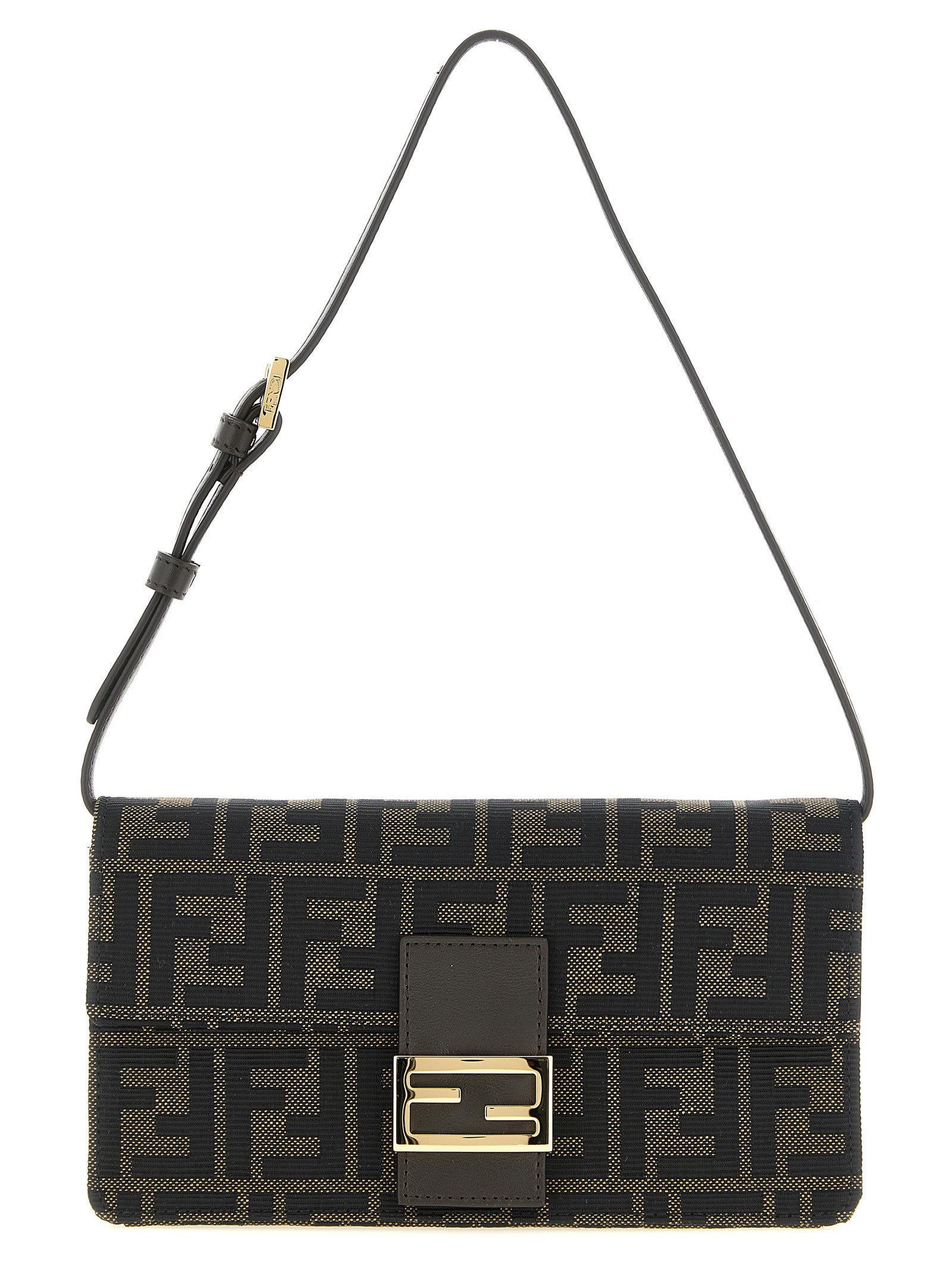 Wallet on Chain Tube FF Zucca fabric crossbody bag